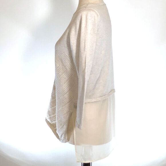 Limited Cream Long Sleeve Knit Sweater, MED - Picture 3 of 6